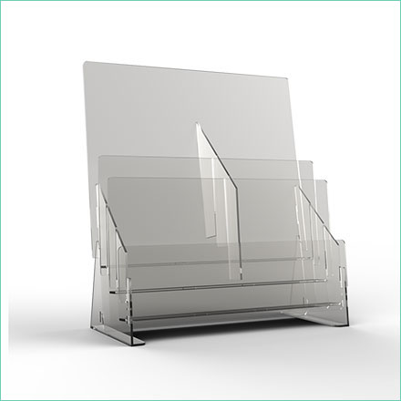 Scheda tecnica espositore in plexiglass porta brochure 6 tasche